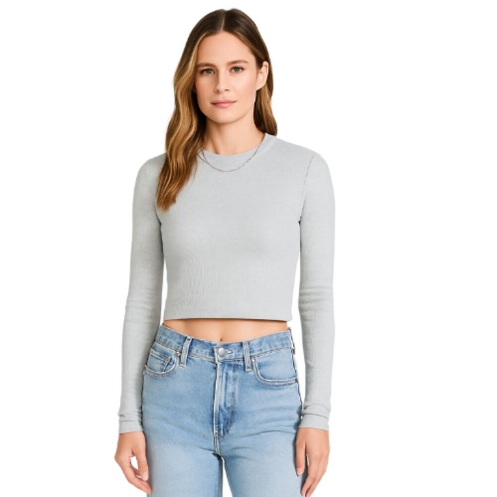 AGOLDE Alma Ribbed Knit Sweater in Gray Mist – EUC Size XS